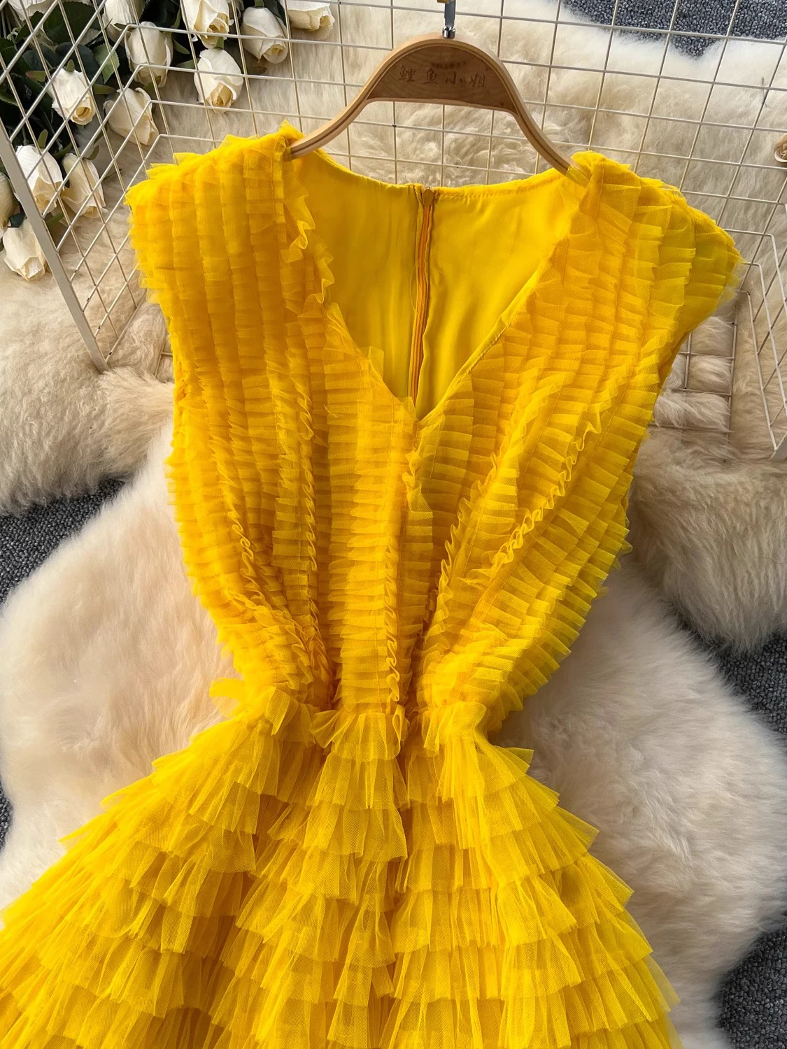 Summer Sexy Mesh V-Neck Sleeveless High Waist A-Line Maxi Dress - Image 4