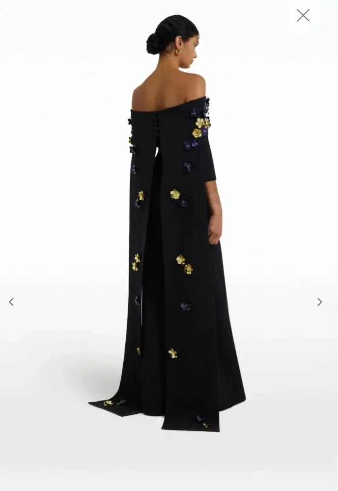 Yellow Prom Dresses: Elegant Off-Shoulder Crystals Beading Evening Gown - Image 3