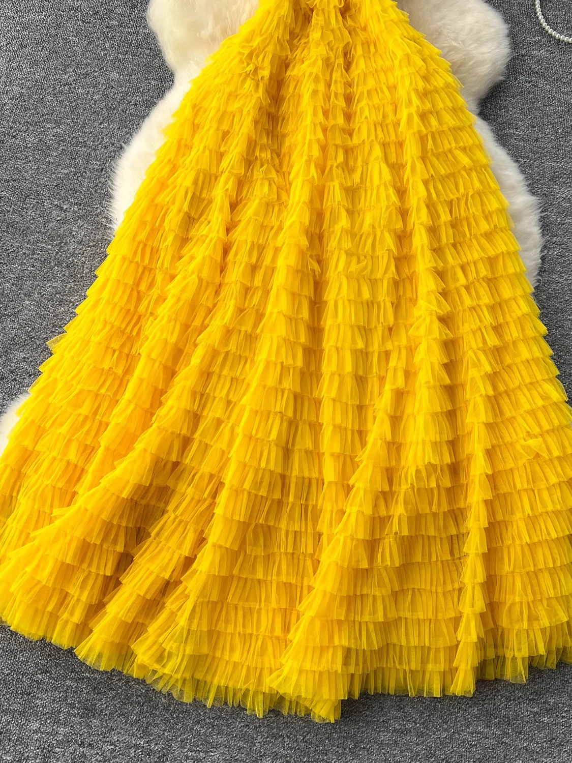 Summer Sexy Mesh V-Neck Sleeveless High Waist A-Line Maxi Dress - Image 6