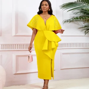 Yellow Prom Dresses Formal Elegant Evening Dress for Special Events Women